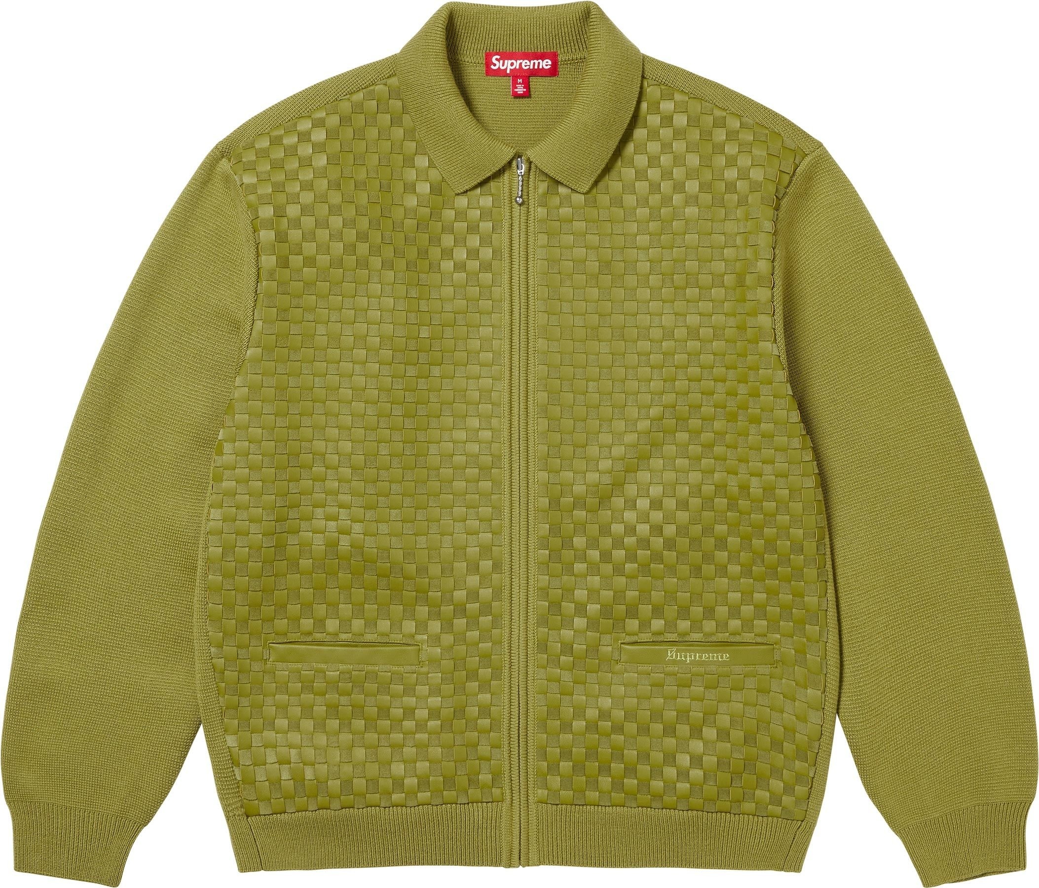 Woven Leather Zip Up Cardigan view 5